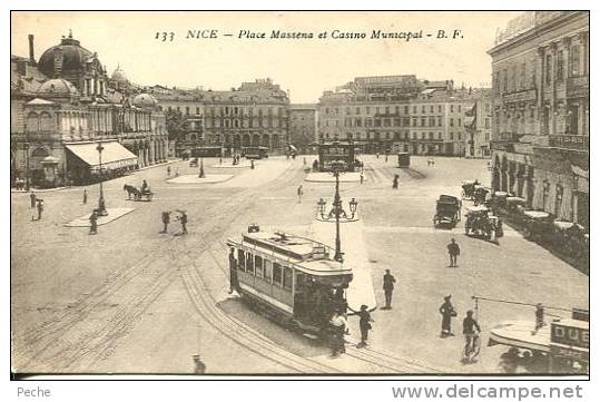 N°26613 -cpa Nice -place Massena -tramway- - Strassenbahnen