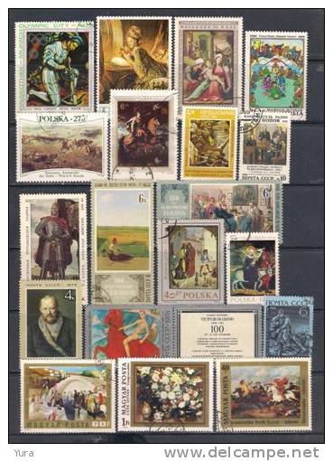 Lot 190 Painting Small Collection 4 Scans  71 Different MNH, Used - Otros & Sin Clasificación