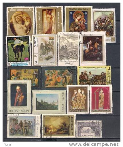 Lot 190 Painting Small Collection 4 Scans  71 Different MNH, Used - Andere & Zonder Classificatie