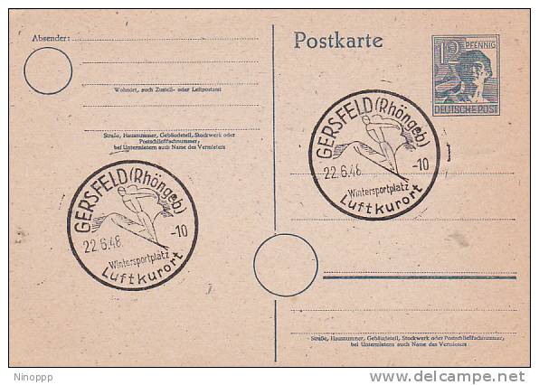 Germany 1948  Winter Sports  Postmark On Postal Card - Other & Unclassified