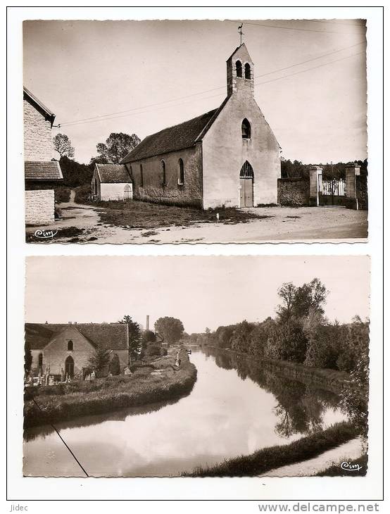 2 Cpa CPSM 77 Seine Et Marne - Bagneaux Sur Loing - Vue Du Canal Et L'église - - Bagneaux Sur Loing