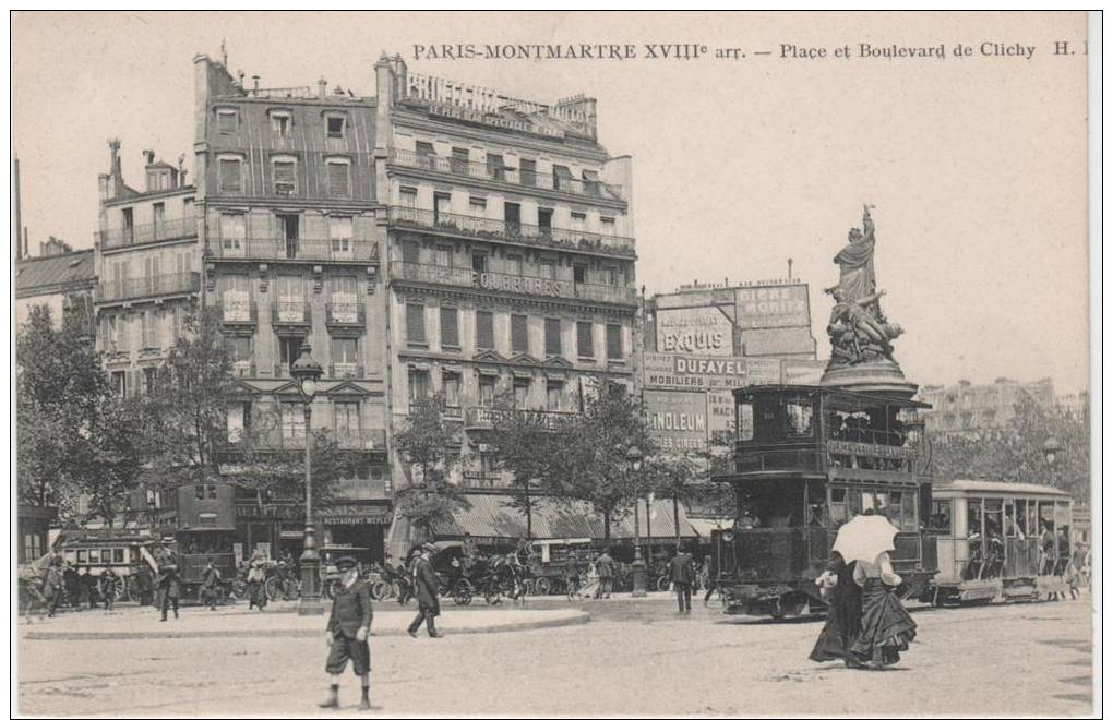 Paris 18è-montmartre-Place Et Boulevard De Clichy -H 01 - Distrito: 18