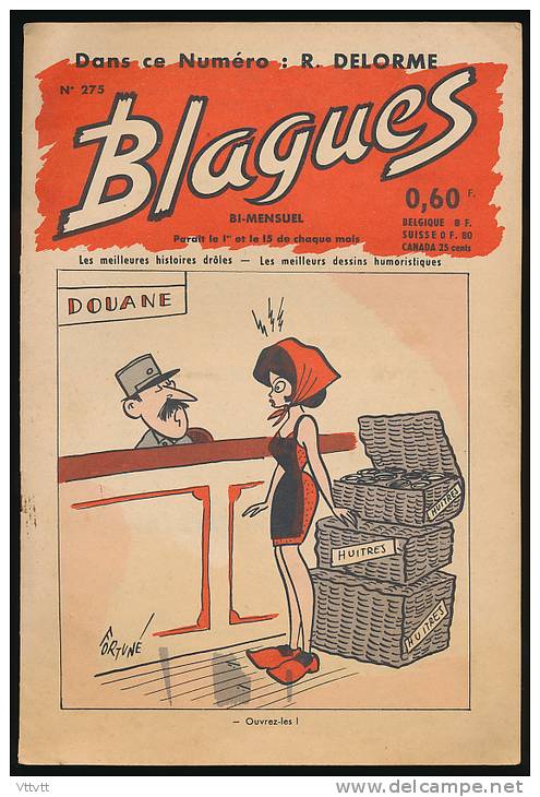 Revue, BLAGUES, N° 275 (1er Décembre 1965) : Editions Rouff, 16 Pages, Delorme, Fortune, Bourvil, Pierre Ferrary... - Humour