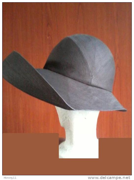 Cappello D'Epoca - Marron A Tesa Larga - - Haute Couture