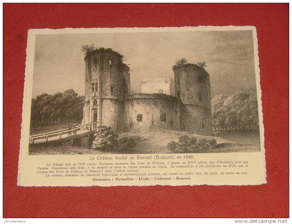 BEERSEL  -  Het Kasteel In 1840 -   Le Château Féodal En 1840   - ( 10,5 Cm X 15 Cm ) - Beersel