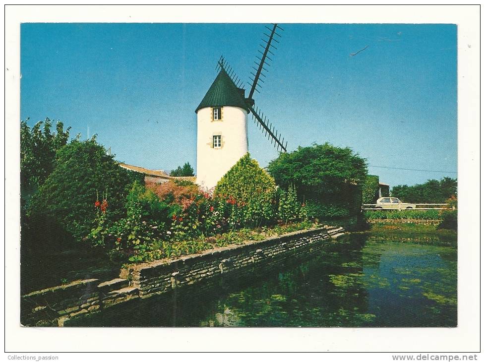 Cp, Batiments Et Architecture, Moulin Vendéen, écrite 1985 - Watermolens