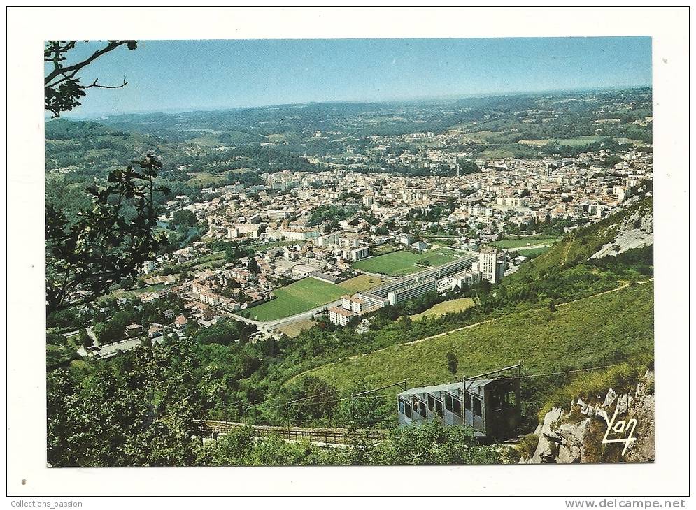 Cp, 65, Lourdes, Funiculaire Du Pic De Jer Et Vue Générale De Lourdes - Lourdes