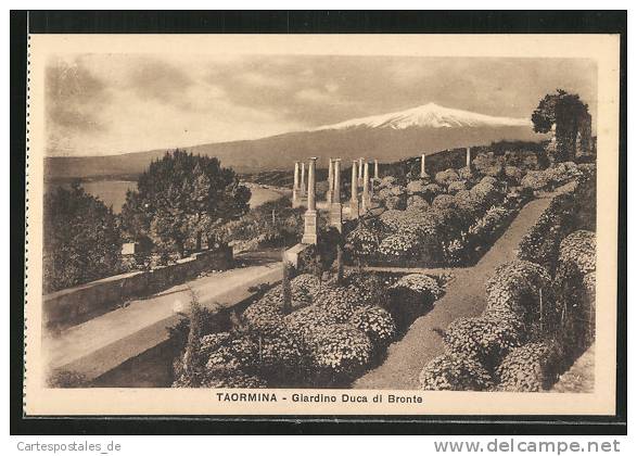 Cartolina Taormina, Giardino Duca Di Bronte - Autres & Non Classés