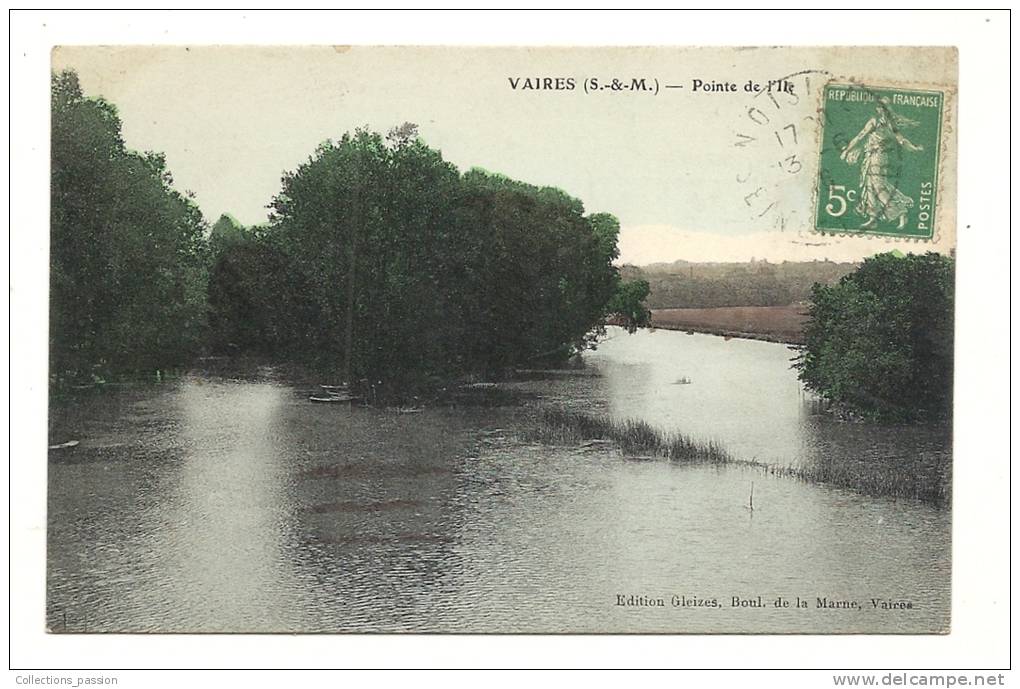 Cp, 77, Vaires, Pointe De L'Ile, Voyagée 1916 ? - Vaires Sur Marne