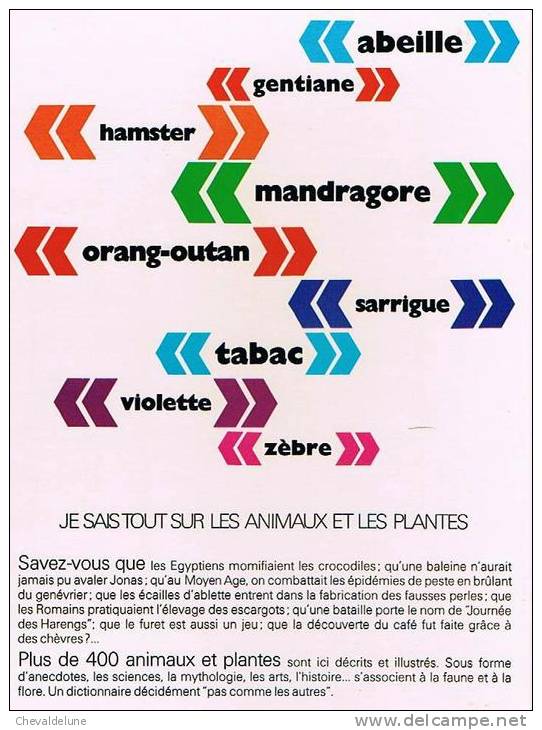 [ENFANTINA]  J. GABALDA Et R. BEAULIEU : JE SAIS TOUT SUR LES ANIMAUX ET LES PLANTES  - ILLUSTRATIONS DE P. PROBST  1975 - Hachette