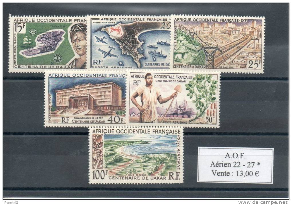 AOF. Poste Aérienne. Centenaire De Dakar - Unused Stamps