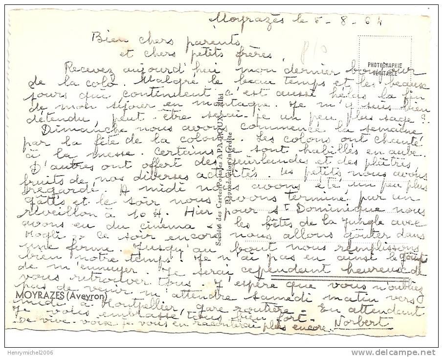 Aveyron - 12 - Moyrazes Souvenir Multi Vues En 1964, Erreur Autographe Différente Recto Verso - Andere & Zonder Classificatie