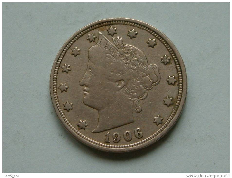 1906 - LIBERTY FIVE CENTS / KM 112 ( Uncleaned Coin / For Grade, Please See Photo ) !! - 1883-1913: Liberty (Liberté)