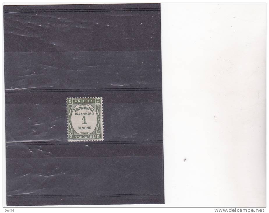 ANDORRE  : Timbres Taxe : Y&T : * : 16 - Neufs