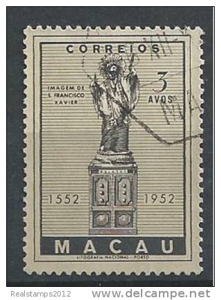 MACAU -1952, 4º Centenário Da Morte De S. Francisco Xavier, 3 A.    D. 13 1/2   (o)  Afinsa  Nº 368 - Gebraucht