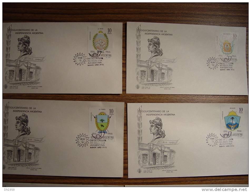 ARGENTINE 150 ans INDEPENDANCE ARGENTINA  LOT ENV 37 FDC PREMIER JOUR DOCUMENTS  (22 PHOTOS)