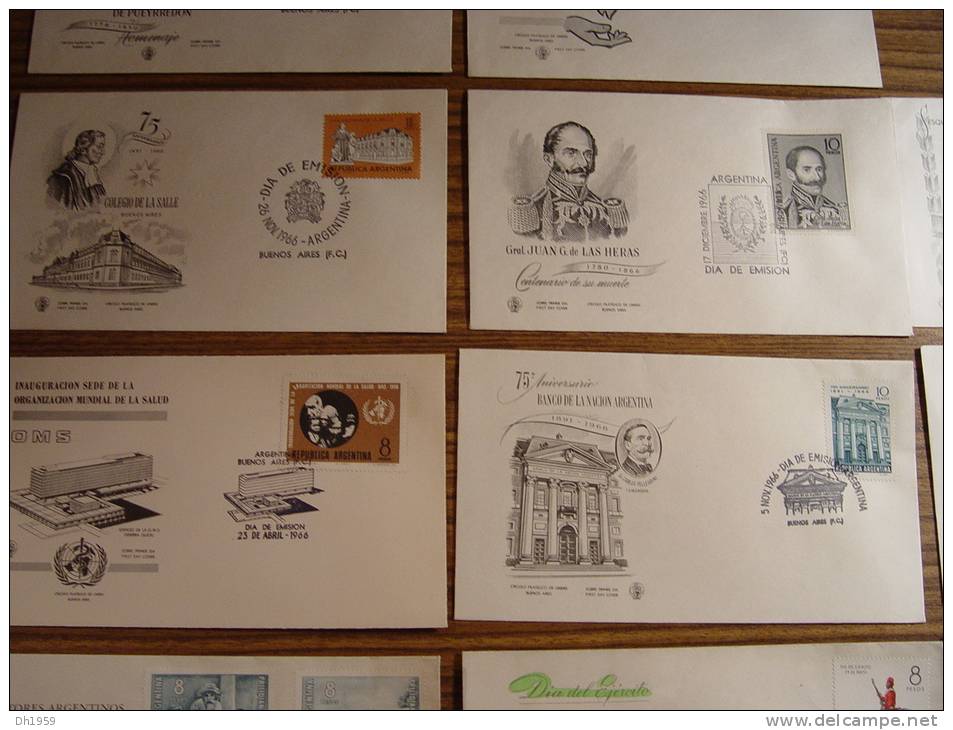 ARGENTINE 150 ans INDEPENDANCE ARGENTINA  LOT ENV 37 FDC PREMIER JOUR DOCUMENTS  (22 PHOTOS)