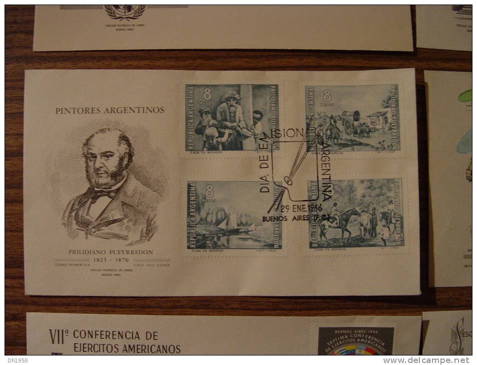 ARGENTINE 150 ans INDEPENDANCE ARGENTINA  LOT ENV 37 FDC PREMIER JOUR DOCUMENTS  (22 PHOTOS)