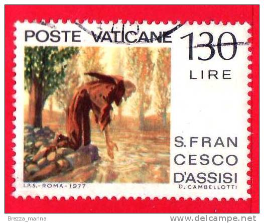VATICANO  - USATO - 1977 - 750º Anniversario Della Morte Di San Francesco D´Assisi - 130 L. • Sor'acqua - Oblitérés
