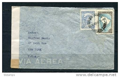 Argentina 1942 Cover Buenos Aires- USA  New York Censored - Lettres & Documents