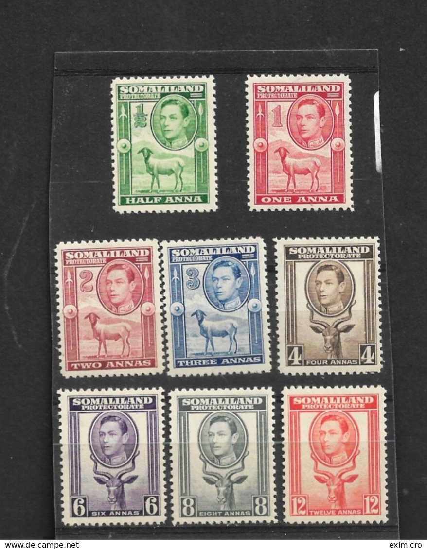 SOMALILAND 1938 SET TO 12a SG 93/100 MAINLY LIGHTLY MOUNTED MINT Cat £75 - Somaliland (Protectoraat ...-1959)