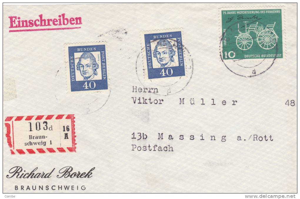 BERLIN, 1961,  Devant De Lettre Rec Mi  207-363/1527. - Lettres & Documents