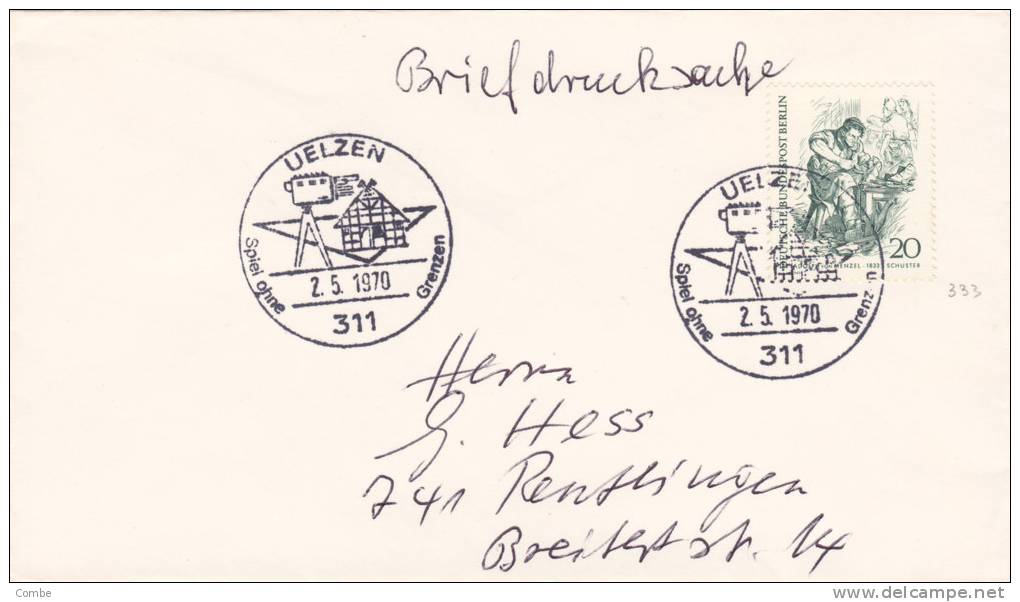 BERLIN, 1970,  Lettre  Mi 333 EF/1529 - Lettres & Documents