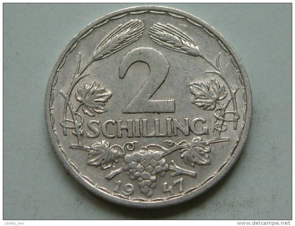 1947 - 2 SCHILLING / KM 2872 ( Uncleaned Coin / For Grade, Please See Photo ) !! - Autriche