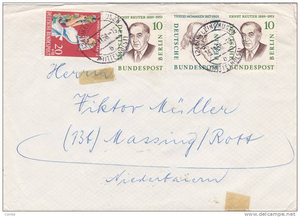 BERLIN, 1958,  Lettre  Mi 163-165-298/1542 - Lettres & Documents