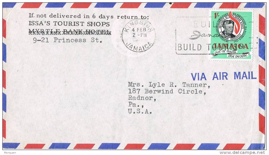 0588. Carta Aerea  KINGSTON (Jamaica) 1964 A Estados Unidos - Jamaica (1962-...)