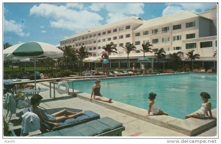 Nassau Bahamas, Emerald Beach Hotel Lodging, Swimming Pool, C1950s/60s Vintage Postally Used Postcard - Bahamas
