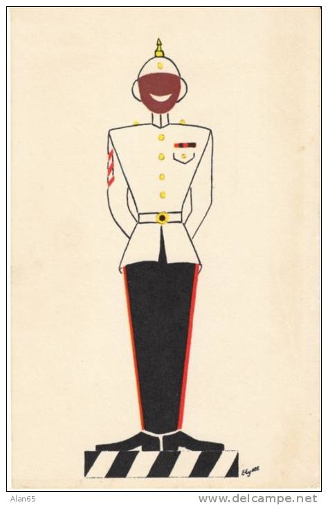 Bahamas Elysee Artist Signed 'Bahamas Constable' Police C1950s/60s Vintage Postcard - Bahamas