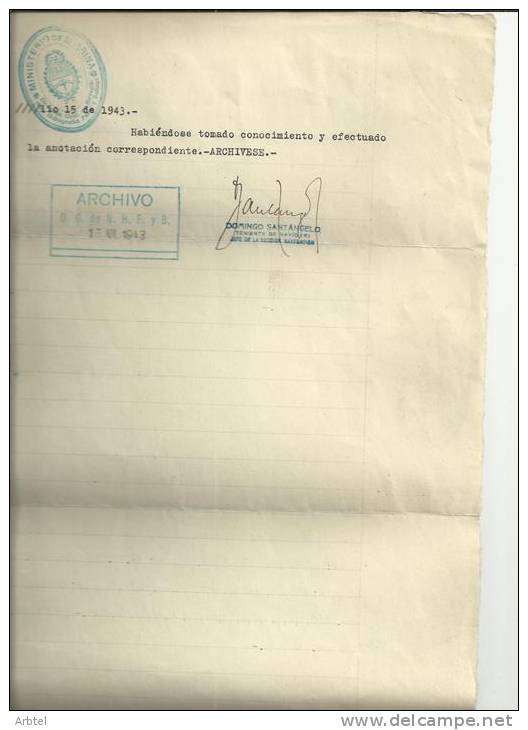 ARGENTINA DOCUMENTO DIRECION GENERAL DE HIDROGRAFIA NAVAL SUBPREGECTURA DE LA PLATA 1943 G - Documentos Históricos