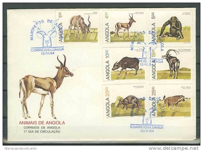 Angola 1984 FDC Mammifères D´Angola FDC Mammals From Angola 1984 - Game