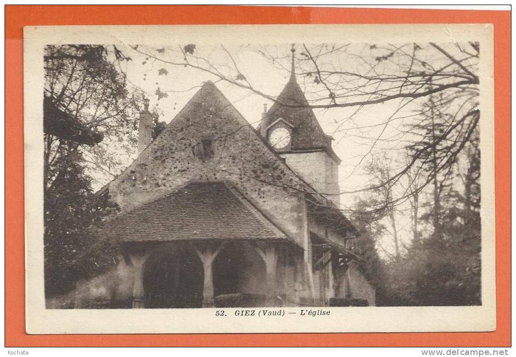 Q314, Giez, L'église, Près Yverdon,, 52, Circulée 1935 - Giez