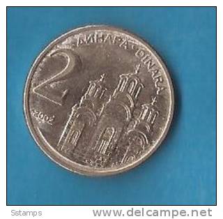 2002 X  UNC SRBIJA SERBIA  2  DINARA  MONETA  UNC - Serbia