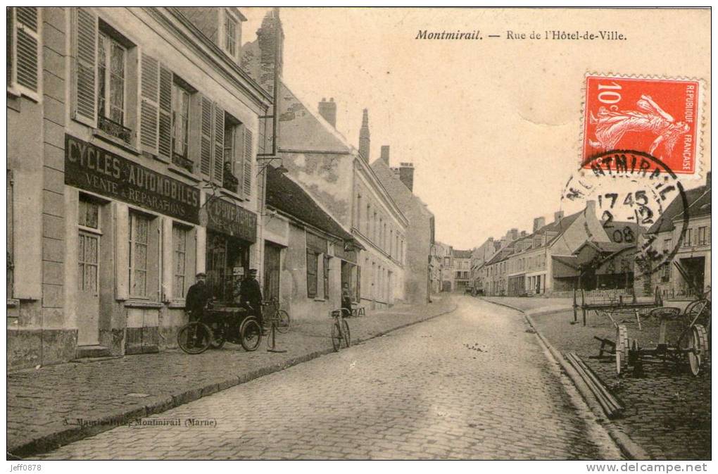 51 - MONTMIRAIL - MARNE - Rue De L'Hôtel De Ville - 1908 - Très Bon état - Montmirail