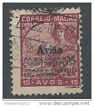 MACAU - 1936,  CORREIO AÉREO - Padrões, Com Sobrecarga, 15 A.   (o)  MUNDIFIL Nº 6 - Poste Aérienne