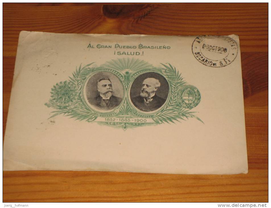 Karte Argentinien Argentina Postal Stationery Ganzsache 5 Centavos 1900 Used Gebraucht  Rosario Santa Fee Brasil - Interi Postali