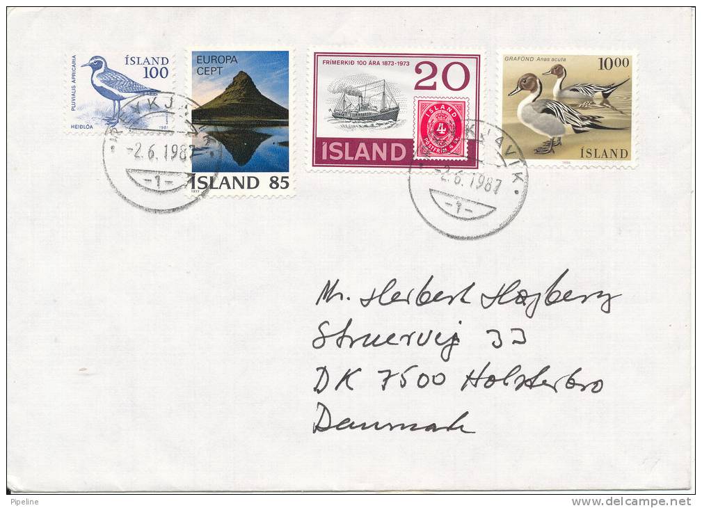 Iceland Cover Sent To Denmark Reykjavik 2-6-1987 With More Topic Stamps - Briefe U. Dokumente