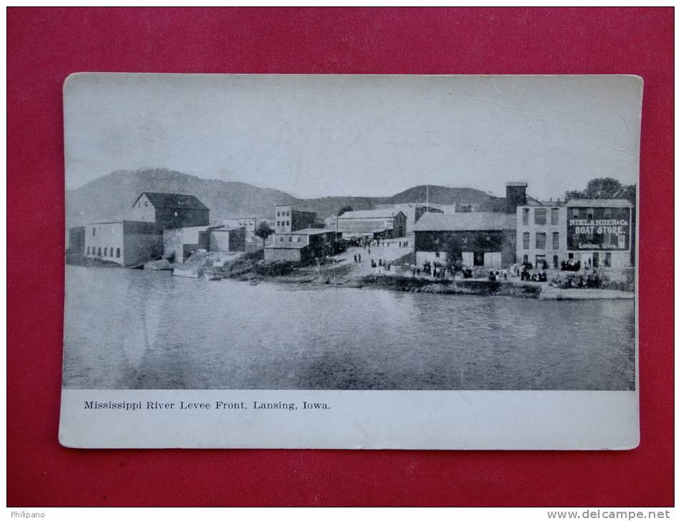 Lansing Iowa --- River Front Levee ---1915 Cancel ------ ------ - ----- Ref 745 - Other & Unclassified