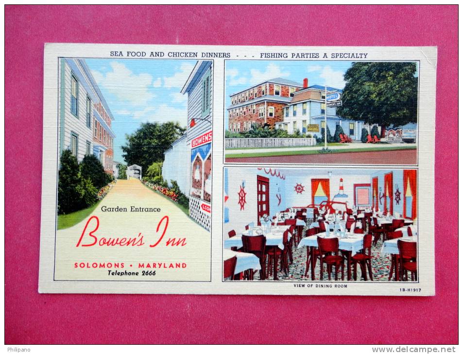 Bowers Inn --- Solomons MD-- Linen  ------ ------ - ----- Ref 745 - Andere & Zonder Classificatie