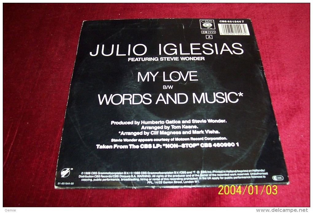 JULIO  IGLESIAS  °° MYLOVE - Autres - Musique Espagnole