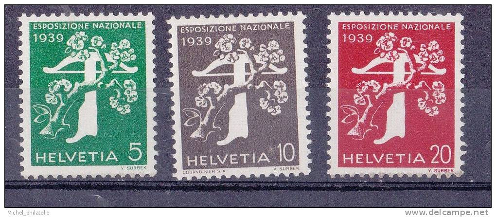 Suisse N° 333-334-335** Neuf Sans Charniere - Neufs