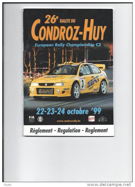 RALLYE -Rallye Du Condroz - Huy - Règlement 1999 - Automobile - F1