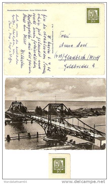 AK 5 Nordseebad Wilhemshaven - Kaiser Wilhelm-Brücke 6.4.62 (Kartenschreibdatum) Nach Gladbeck / Westfalen - Wilhelmshaven