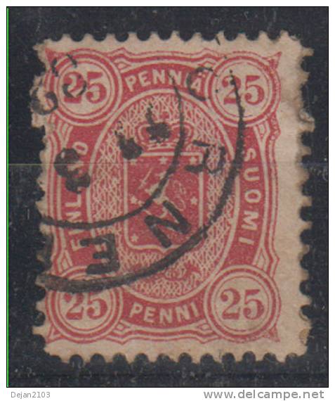 Finland 25 Penni Mi#17Da Perforation 12 1/2:11 1875 USED - Usati