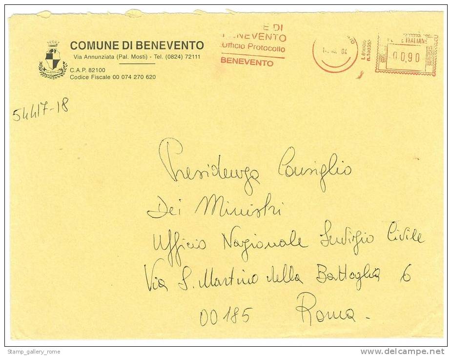 BENEVENTO  82100   BENEVENTO  ANNO 2004 - AMR  FTO18X24    - STORIA POSTALE DEI COMUNI D´ITALIA - POSTAL HISTORY - Macchine Per Obliterare (EMA)