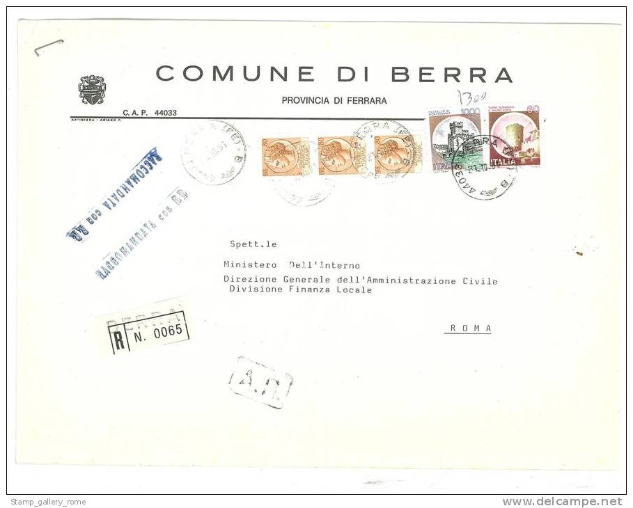 BERRA  44033  FERRARA   ANNO 1981  -  R    FTO18X24    - STORIA POSTALE DEI COMUNI D´ITALIA - POSTAL HISTORY - Macchine Per Obliterare (EMA)