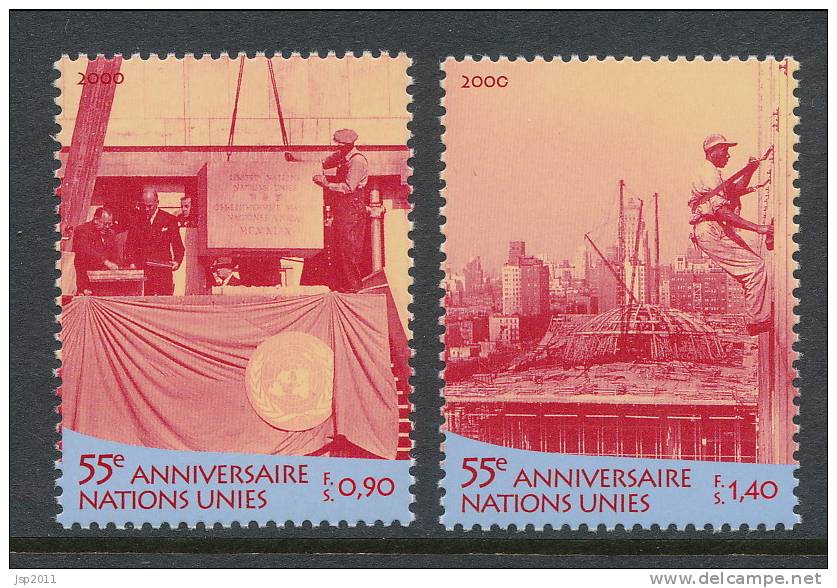 UN Geneva 2000 Michel # 391-392, MNH ** - Unused Stamps